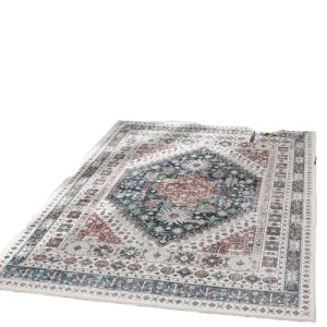 Machine Turkey Vintage Area Rug Indoor Floor Mat Distressed Carpet Faux Wool Multi Thin Lower Pile Living Room Bedroom Mats