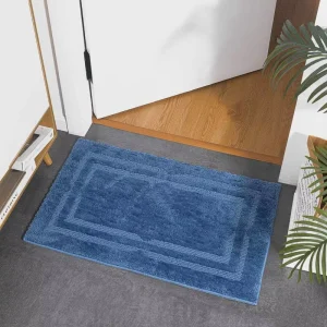 Machine Wash Dry Bath Mat Super Absorbent Polyester Tufted Classic Anti Slip Soft Bathroom Mat for Home & Hotel Use