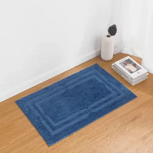 Machine Wash Dry Modern Cushioned Bath Mat Super Absorbent Polyester Classic Anti Slip TPE Backing Bathroom
