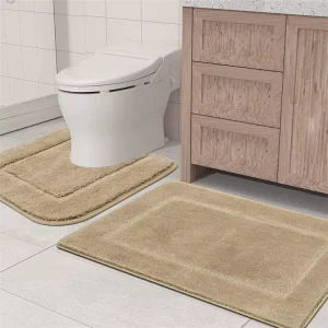 Machine Washable 1 Piece Non Slip Absorbent Soft Microfiber Pet Friendly Bath Mats for Home Hotel Use