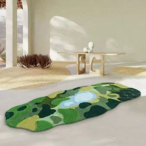 Machine Washable Bath Rug Mossy Living Room Bedroom Machine Washable Carpet Ultra Soft Non Slip Door Ground Mat Decorative Rug