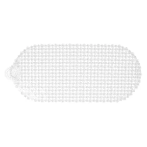 Machine Washable Bath Tub and Shower Mats Solid Pattern Bathmat with Drain Holes and Suction Cups for Bathroom Floor