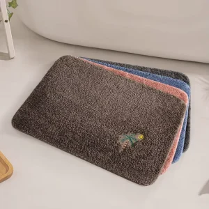 Machine Washable Extra Soft Polyester Tufted Bathroom Rug Mat Ultra Absorbent Non Slip Plush Bath Mat for Home & Hotel Use