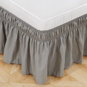 Machine Washable Microfiber Bed Skirts Covers Adjustable Elastic Ruffles Easy Fit Wrap Around Bed Skirts
