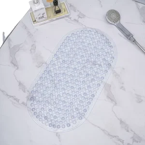 Machine Washable Non Slip Modern PVC Bath Mat Soft Rubber Water Absorbent Shower Rug for Home and Hotel Bathroom Floor Mats