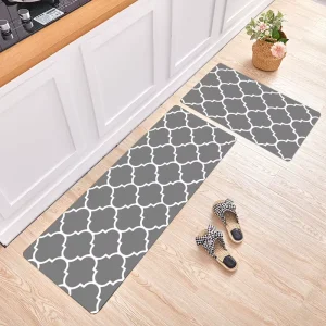 Machine Washable Non Slip Printed Polyester Fiber Geometric Pattern Vintage Chic Kitchen Entrance Door Floor Mat Long Strip Home