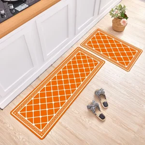 Machine Washable Non Slip Printed Polyester Fiber Stain Resistant Vintage Chic Kitchen Entrance Door Floor Mat Long Strip Home