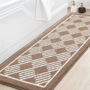 Machine Washable Polyester Extra Large Bathroom Runner Rugs Soft Shag Long Absorbent Bath Mats Non Slip for Kids Home Hotel Use