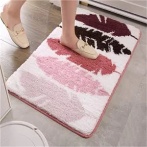 Machine Washable Soft Polyester Tufted Bathroom Rug Water Absorbent Anti Slip Plush Bath Mat for Kids Home & Hotel Use
