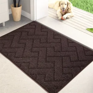 Machine Washable Tufted Plain Front Welcome Entrance Door Mats Non Slip Absorbent Home Dirt Mud Away Mat for Dogs