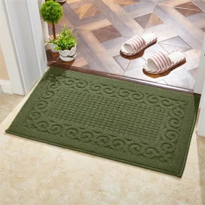 Machine Washable Tufted Plain Polypropylene Non Slip Front Door Mats Absorbent PET Friendly Resist Dirt Outdoor Indoor Entrance