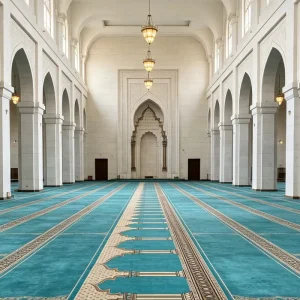 Machine Woven Printed Worship Carpet Custom Pattern Anti slip Oversize Prayer Rug Manufacturer for Mosque and Church
