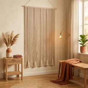 Macrame Cotton Rope Tapestry Bohemian Homestay Cloakroom Weaving Door Curtain Tassel Partition