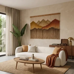Macrame Cotton Rope Tapestry Bohemian Homestay Dyeing Craft Hanging Painting Partition Curtain