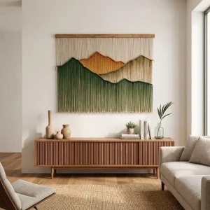 Macrame Cotton Rope Tapestry Bohemian Homestay Dyeing Craft Hanging Painting Partition Curtain