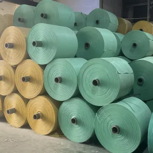 Made In China PP Tubular Polypropylene Woven Fabric Rolls 55 85 Gsm PP Woven Bags Material Fabric In Rolls