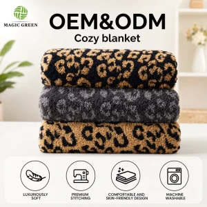Magic Green Custom Winter Thickened 100% Polyester Blanket Soft Warm Knitted Blanket for Sleep Bedding