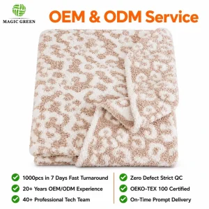 Magic Green Home Decor Leopard Print Cozy Blanket OEKO-TEX Certified Skin-safe Fabric Zero Defect Finishing for Use