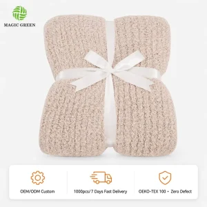 Magic Green Knit Throw Blanket Super Soft Warm Blanket Couch Lightweight Blanket for Bed Sofa