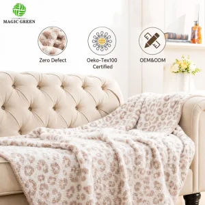 Magic Green Leopard Print Cozy Blanket OEKO-TEX Certified Ultra Soft Zero Defect Craft Sofa Bed Home Use