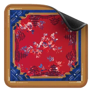 Mahjong Table Mat Large Non Slip Quiet Locked Edge Edging Pavilion Floral Design Natural Rubber