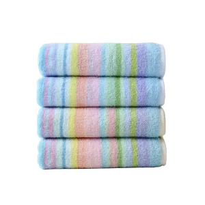 Manufacture Kitchen Dish Stripe Towels 100% Cotton Terry Absorbent Towels With Colorful Strip Towels