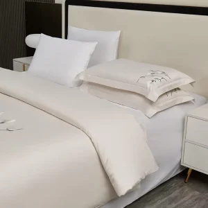 Manufacturer Breathable Embroidered Cotton Bedding 100% Cotton Duvet Cover Set for Airbnb Vacation Rental