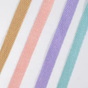 Manufacturer Cotton Webbing Colorful Twill Herringbone Belt 10mm Cotton Webbing Tape