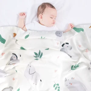 Manufacturer Custom Bamboo Baby Blanket for NewBorn Swaddle Soft Infant Blanket Throw Blanket Crib Blanket for Toddler Nursery