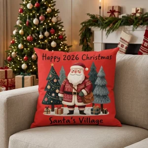 Manufacturer Custom Design Sofa Decorative Cartoon Pillow Case Printing Christmas Decoration Pillow Cover Linen Plush 45x45cm