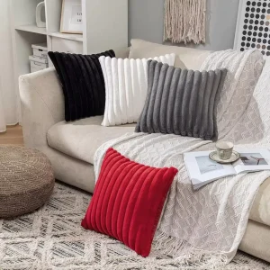 Manufacturer Custom Faux Fur Throw Pillows Cover Fluffy Super Soft Mink Decorative 45*45 Pillow Case Cushion