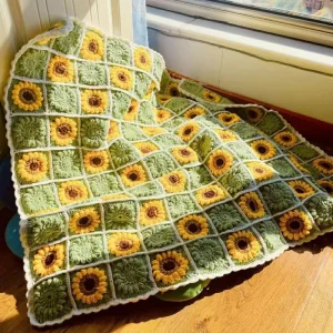 Manufacturer Custom Polyester Acrylic Cotton Wool Cashmere Handmade Granny Square King Crochet Knit Baby Blanket