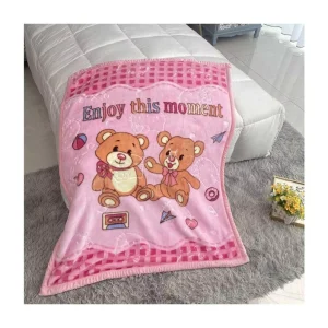 Manufacturer Custom Printed Warm Soft Fluffy Embroidered Raschel Cloudy Baby Blanket