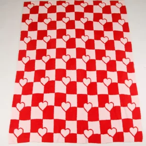 Manufacturer Custom San Valentine Day Gift Plush Fleece Blanket Throw for Home Decor Bed