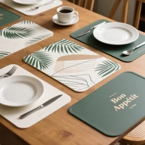 Manufacturer Customize Heat Resistant Non-Slip Silicone Placemat Waterproof Washable Table Mats for Dining Table