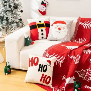 Manufacturer Customized Logo Christmas Square Cushion Throw Pillow Decor for Couch Sofa Home Decor Washable Eco-Friendly