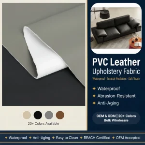 Manufacturer Direct Sale All Season Performance Mold Resistant Nappa Pvc Leather for Sofa Car Upholstery