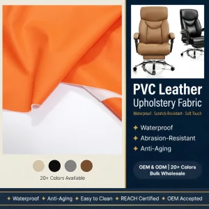 Manufacturer Direct Sale Fade Resistant Matte Finish Strong Backing PVC Embossed Imitation Leather Fabric for Chair