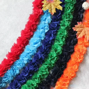 Manufacturer Direct Sales Chiffon Three-dimensional Flower Lace 5cm Multi-color Accessories DIY Clothing Accessories