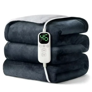 Manufacturer Fleece Electric Heating Blanket Throw Machine Washable 12 Heating Levels Winter Fast Heating