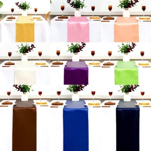 Manufacturer High Density Overlock Satin Table Runner Casual Modern European Style Wedding 30*275cm Embroidered