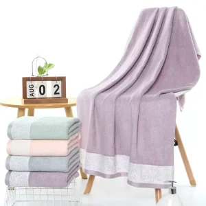 Manufacturer Jacquard Cartoon Pattern Soft Bamboo Fiber Bath Towels Absorbent and Breathable Household Towels