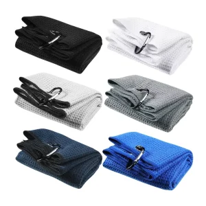Manufacturer Logo Design Golf Towel Custom Golf Towels Microfiber Waffle With Hook