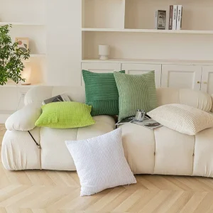 Manufacturer Polyester Splicing Throw Pillow Cover Living Room Sofa Decoration Solid Corduroy Cushion Cover