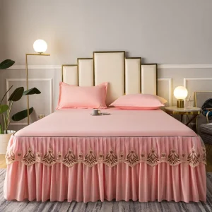 Manufacturer Princess Bed Skirts + a Pair of Pillowcases Set Double Layer Bedspread Bed Sheet Bilateral Lace 3pcs Bed Skirt