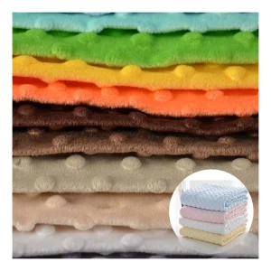 Manufacturer Soft Velvet Fleece Baby Blanket Polyester Minky Dot Fabric for Toy