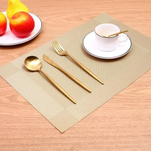 Manufacturer Stylish PVC Place Mats Anti slip Waterproof Eco Friendly Dining Table Mats for Wedding Banquet Decoration