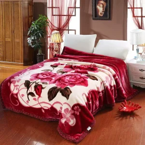 Manufacturer Super Soft Portable Wearable Autumn Winter Thick Double layer Raschel Blanket Polar Fleece Vintage Festival Solid
