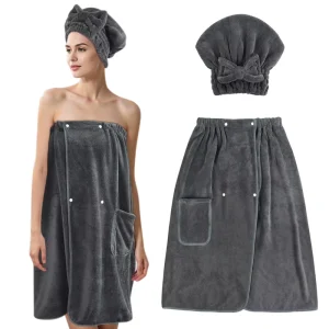 Manufacturer Womens Bath Towel Wrapped Body Quick Drying Water Absorbent Sexy Adult Coral Fleece Bath Skirt Hair Towel