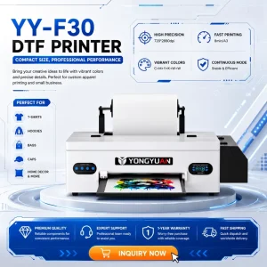 Manufacturer YY F30 A3 DTF Printer 330mm Digital Film Machine for High ROI Apparel Business